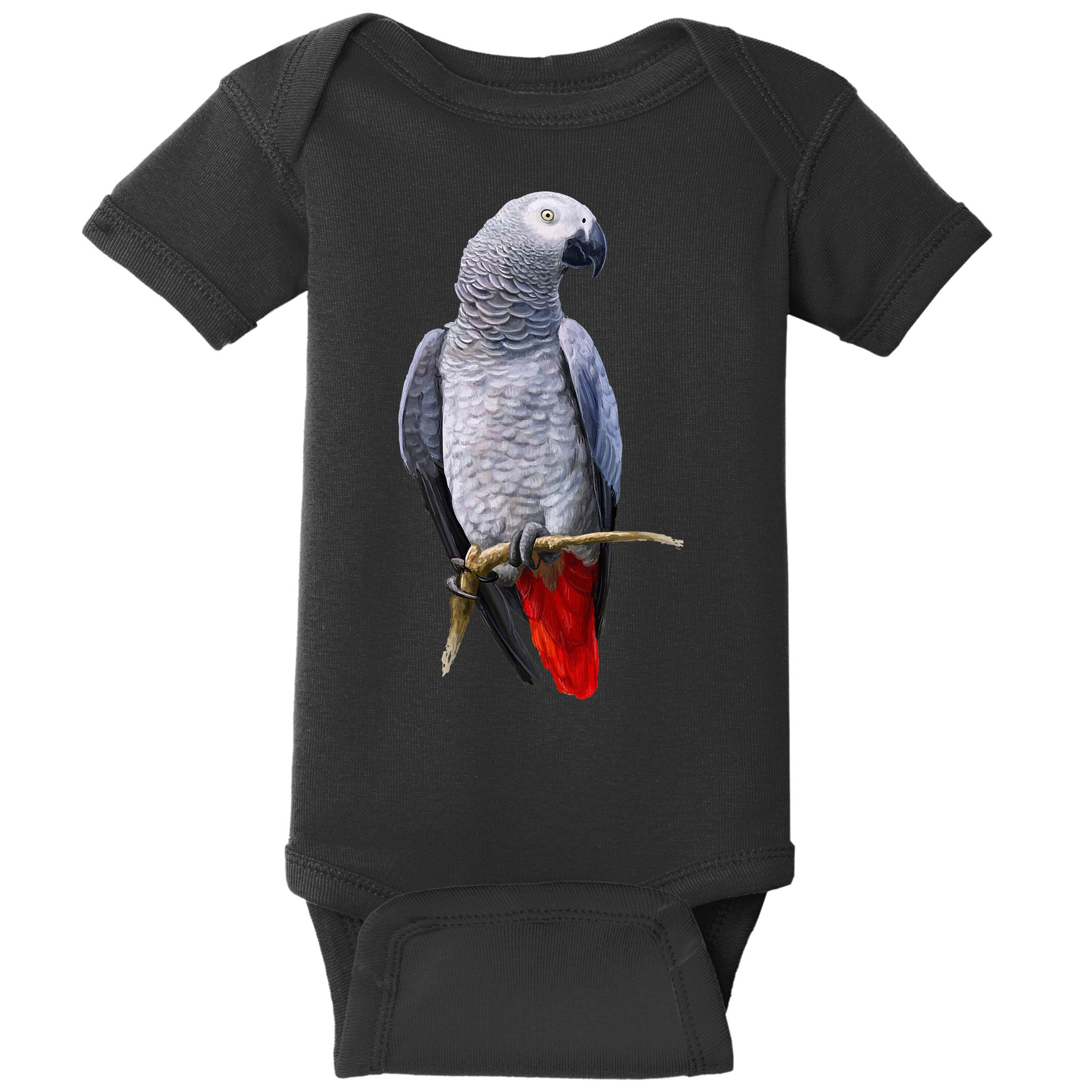 Beautiful African Grey Parrot Baby Bodysuit