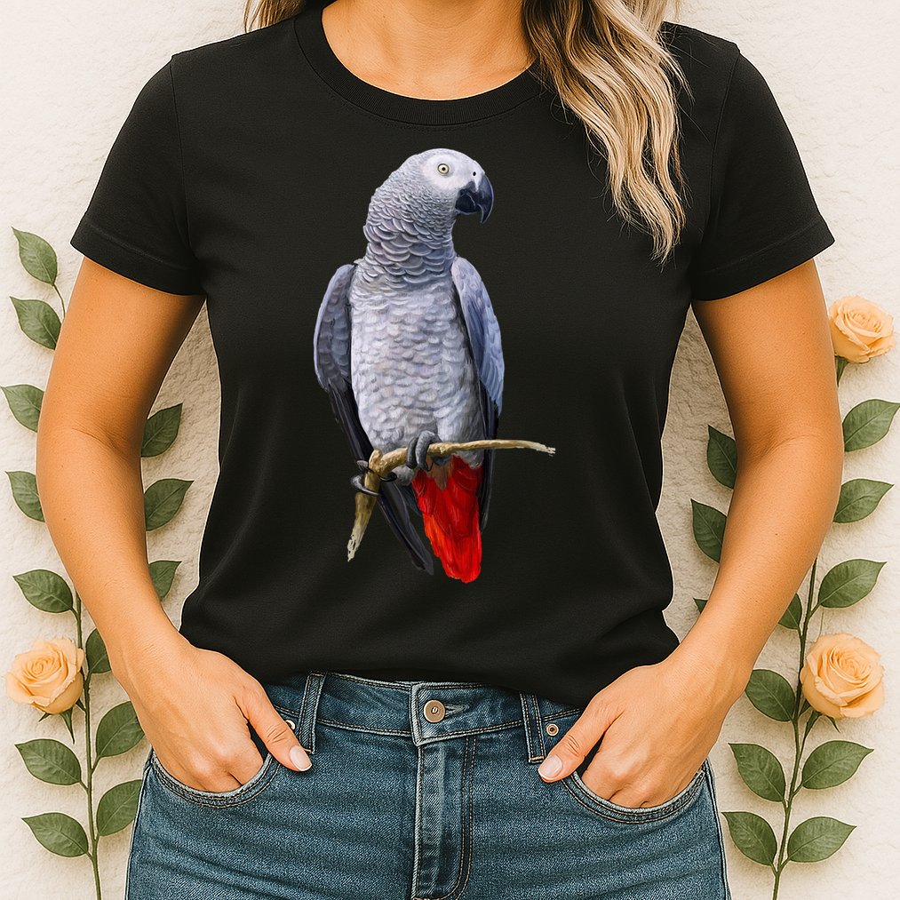 Beautiful African Grey Parrot Womens T-Shirt