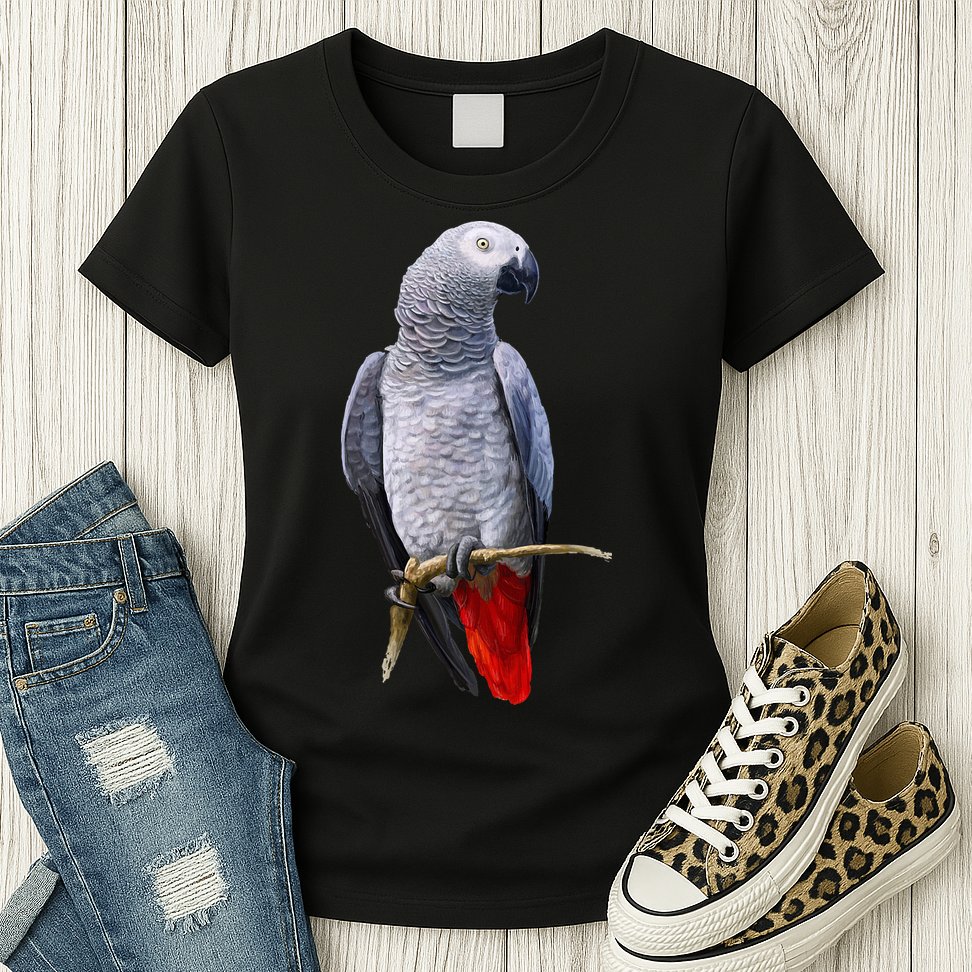 Beautiful African Grey Parrot Womens T-Shirt