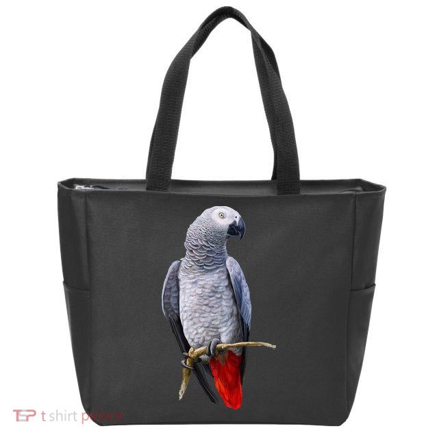 Beautiful African Grey Parrot Zip Tote Bag