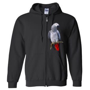 Beautiful African Grey Parrot Full Zip Hoodie