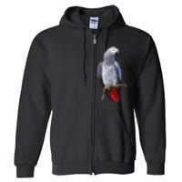 Beautiful African Grey Parrot Full Zip Hoodie