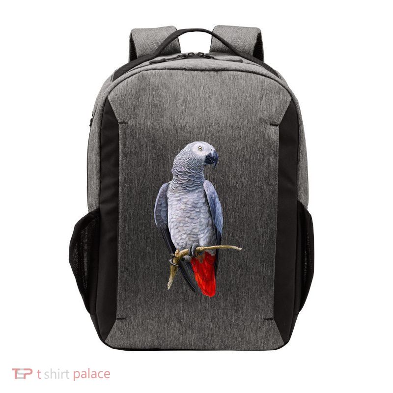 Beautiful African Grey Parrot Vector Backpack