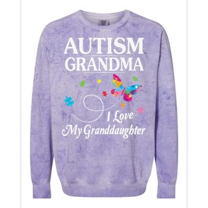 Butterfly Autism Grandma I Love My Granddaughter Autistic Colorblast Crewneck Sweatshirt