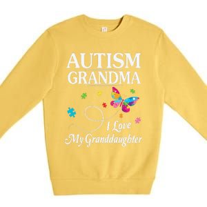 Butterfly Autism Grandma I Love My Granddaughter Autistic Premium Crewneck Sweatshirt