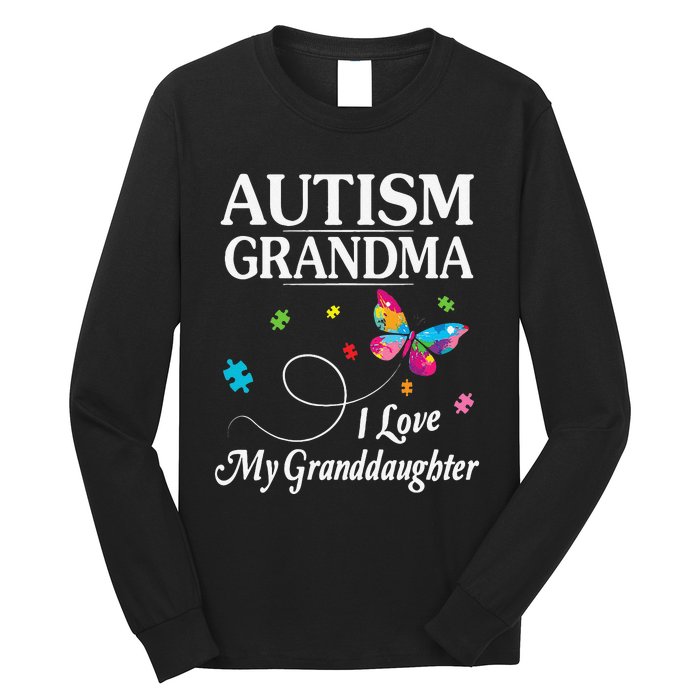 Butterfly Autism Grandma I Love My Granddaughter Autistic Long Sleeve Shirt