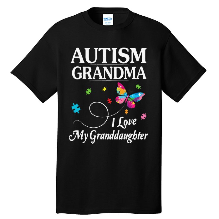 Butterfly Autism Grandma I Love My Granddaughter Autistic Tall T-Shirt