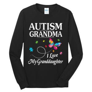 Butterfly Autism Grandma I Love My Granddaughter Autistic Tall Long Sleeve T-Shirt