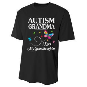 Butterfly Autism Grandma I Love My Granddaughter Autistic Performance Sprint T-Shirt