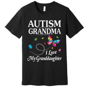 Butterfly Autism Grandma I Love My Granddaughter Autistic Premium T-Shirt