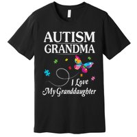 Butterfly Autism Grandma I Love My Granddaughter Autistic Premium T-Shirt