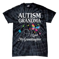 Butterfly Autism Grandma I Love My Granddaughter Autistic Tie-Dye T-Shirt