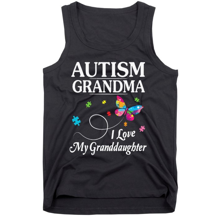 Butterfly Autism Grandma I Love My Granddaughter Autistic Tank Top