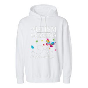 Butterfly Autism Grandma I Love My Granddaughter Autistic Garment-Dyed Fleece Hoodie