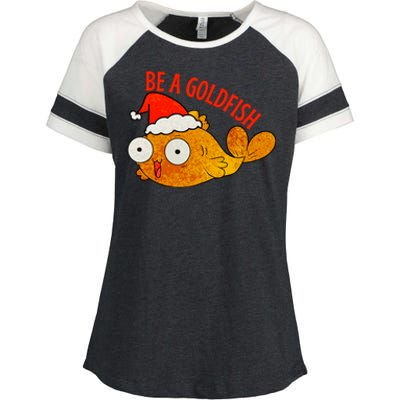 Be A Goldfish Funny Christmas Enza Ladies Jersey Colorblock Tee