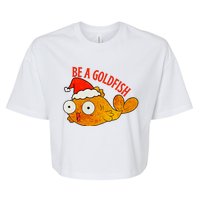 Be A Goldfish Funny Christmas Bella+Canvas Jersey Crop Tee