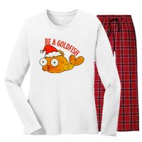 Be A Goldfish Funny Christmas Women's Long Sleeve Flannel Pajama Set 