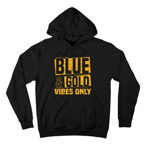 Blue And Gold Vibes Only School Tournament Team Cheerleaders Hoodie