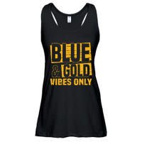 Blue And Gold Vibes Only School Tournament Team Cheerleaders Ladies Essential Flowy Tank