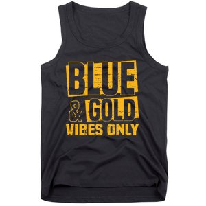 Blue And Gold Vibes Only School Tournament Team Cheerleaders Tank Top