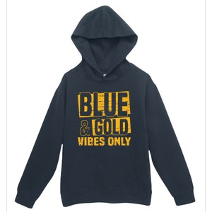 Blue And Gold Vibes Only School Tournament Team Cheerleaders Urban Pullover Hoodie