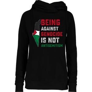 Being Against Genocide Is Not Antisemitism Support Palestine Womens Funnel Neck Pullover Hood