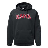 Bama Alabama Gifts Al State Graphic Performance Fleece Hoodie