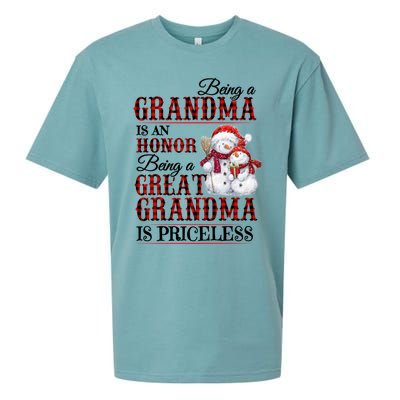 Being A Grandma Is An Honor Being Great Grandma Is Priceless Gift Sueded Cloud Jersey T-Shirt