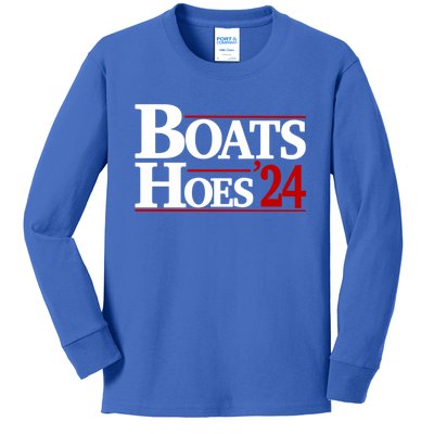 Boats And Hoes 2024 Election Funny Kids Long Sleeve Shirt