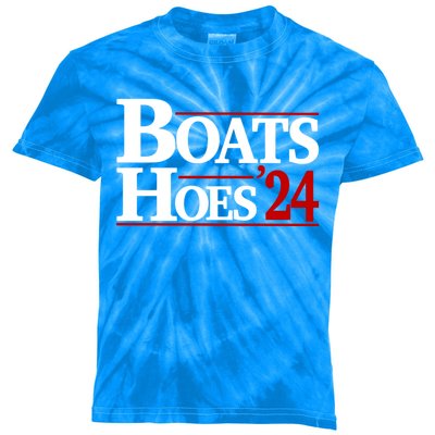 Boats And Hoes 2024 Election Funny Kids Tie-Dye T-Shirt