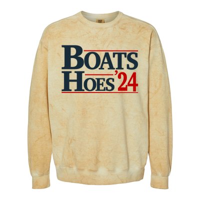 Boats And Hoes 2024 Election Funny Colorblast Crewneck Sweatshirt