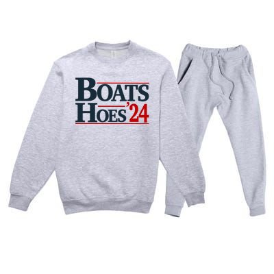 Boats And Hoes 2024 Election Funny Premium Crewneck Sweatsuit Set