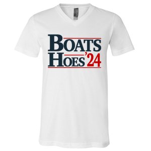 Boats And Hoes 2024 Election Funny V-Neck T-Shirt