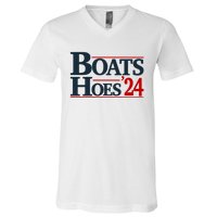 Boats And Hoes 2024 Election Funny V-Neck T-Shirt