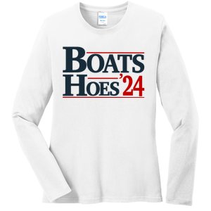 Boats And Hoes 2024 Election Funny Ladies Long Sleeve Shirt