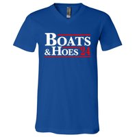 Boats And Hoes 2024 Election Funny V-Neck T-Shirt