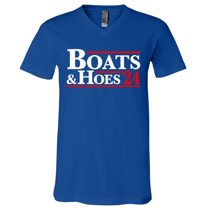 Boats And Hoes 2024 Election Funny V-Neck T-Shirt