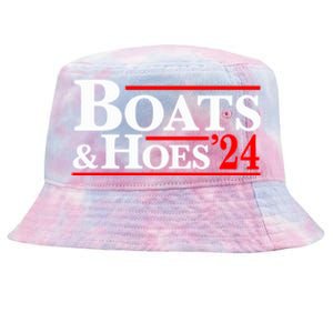 Boats And Hoes 2024 Election Funny Tie-Dyed Bucket Hat