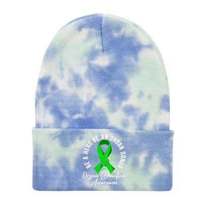 Be A Hero Be An Organ Donor Organ Donation Awareness Cute Gift Tie Dye 12in Knit Beanie