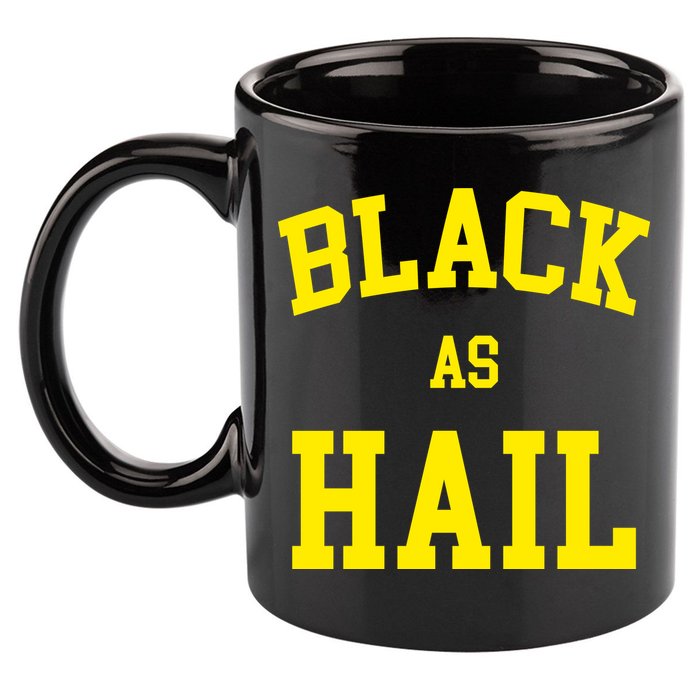 Black As Hail Yellow College Logo 11oz C Handle Ceramic Mug