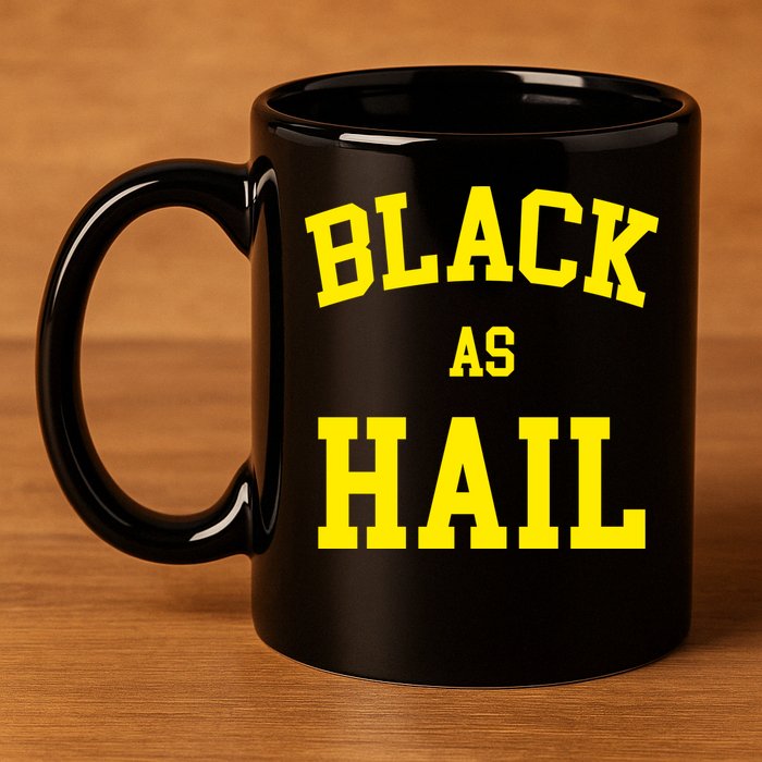Black As Hail Yellow College Logo 11oz C Handle Ceramic Mug