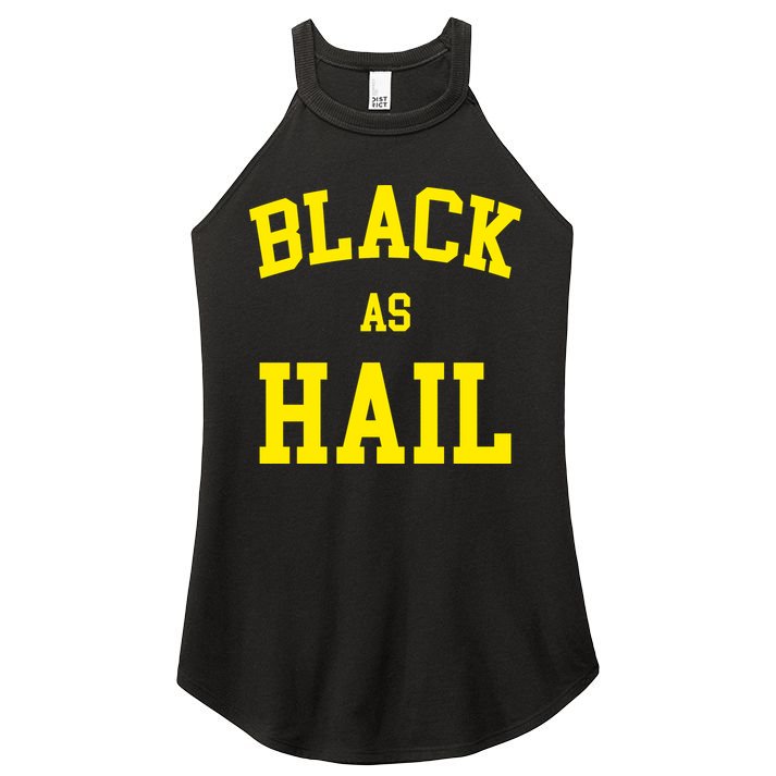 Black As Hail Yellow College Logo Women's Perfect Tri Rocker Tank