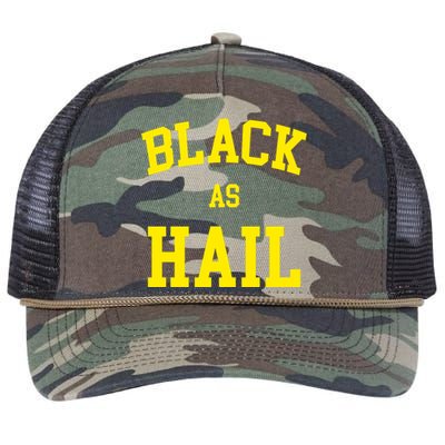 Black As Hail Yellow College Logo Retro Rope Trucker Hat Cap