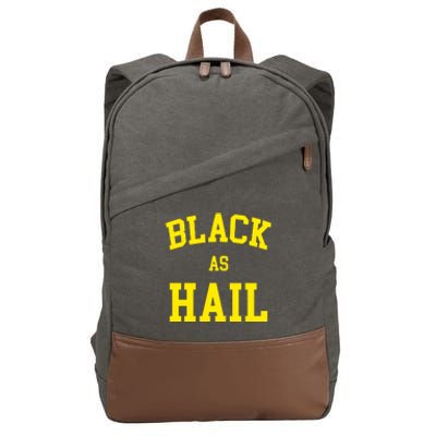 Black As Hail Yellow College Logo Cotton Canvas Backpack