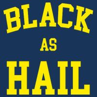 Black As Hail Yellow College Logo 7 Panel Mesh Trucker Snapback Hat
