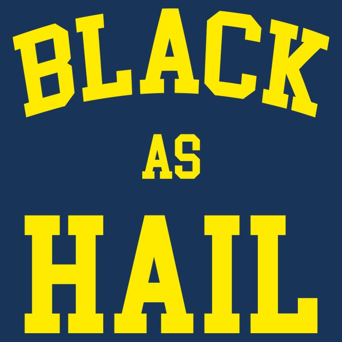 Black As Hail Yellow College Logo 7 Panel Mesh Trucker Snapback Hat