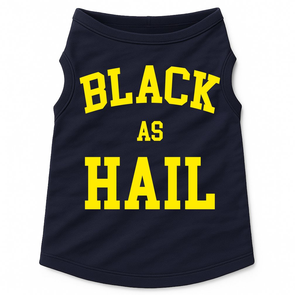 Black As Hail Yellow College Logo Doggie Tank
