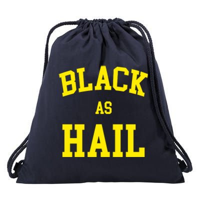 Black As Hail Yellow College Logo Drawstring Bag