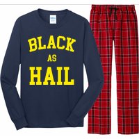 Black As Hail Yellow College Logo Long Sleeve Pajama Set