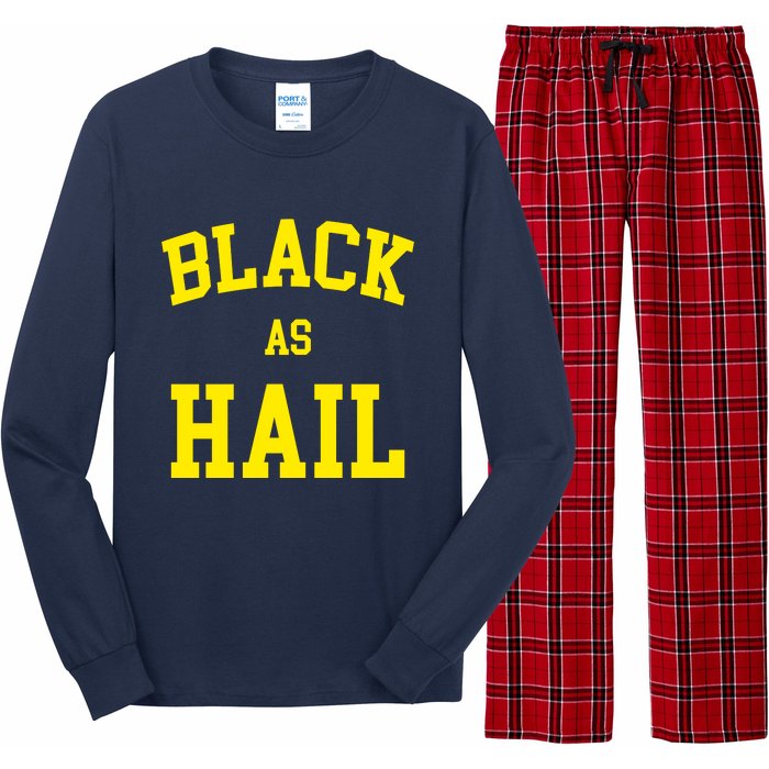 Black As Hail Yellow College Logo Long Sleeve Pajama Set